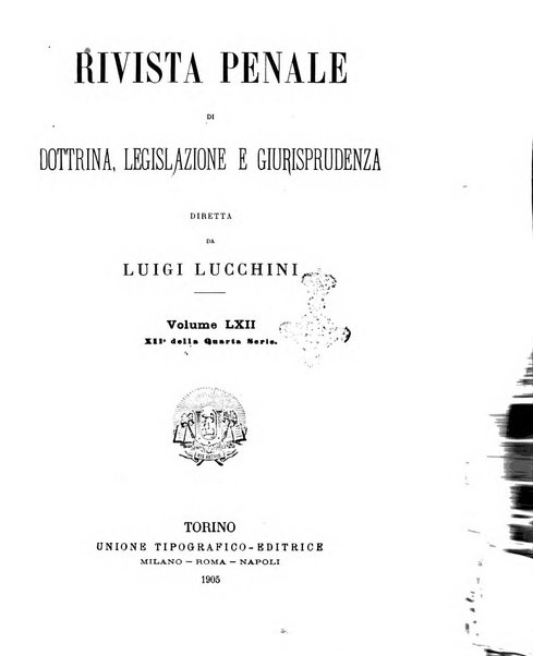 Rivista penale di dottrina, legislazione e giurisprudenza