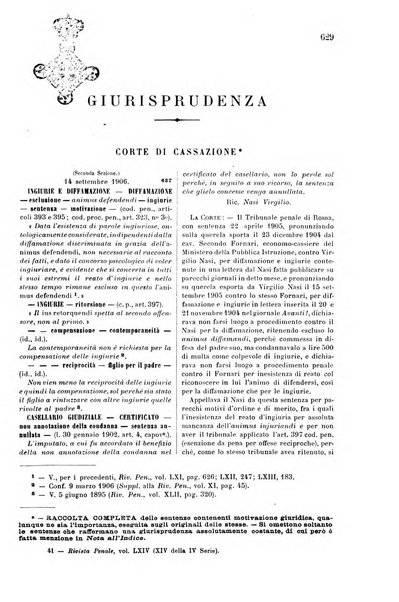 Rivista penale di dottrina, legislazione e giurisprudenza