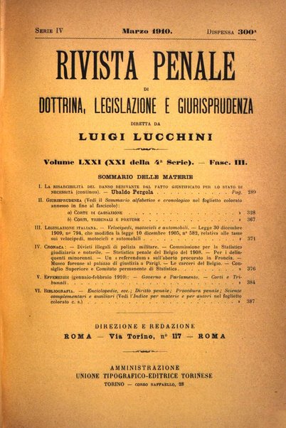 Rivista penale di dottrina, legislazione e giurisprudenza