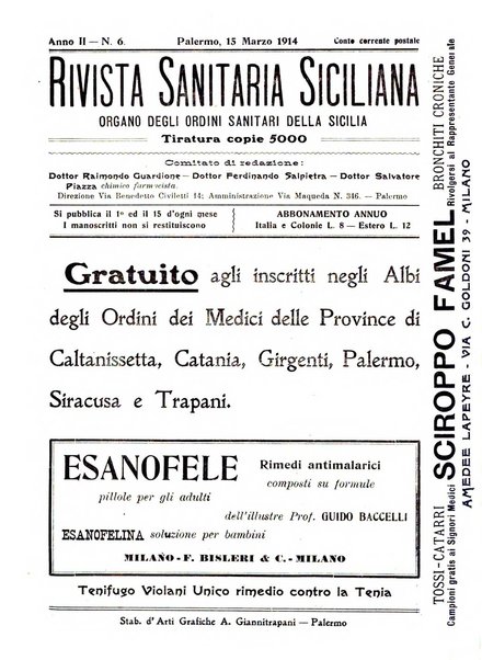 Rivista sanitaria siciliana organo degli Ordini sanitari della Sicilia