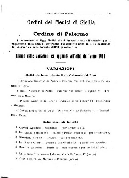 Rivista sanitaria siciliana organo degli Ordini sanitari della Sicilia