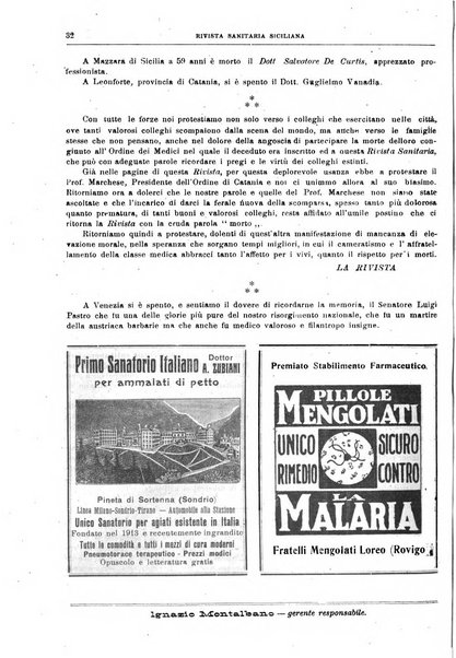 Rivista sanitaria siciliana organo degli Ordini sanitari della Sicilia