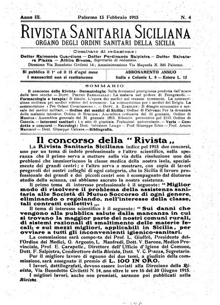 Rivista sanitaria siciliana organo degli Ordini sanitari della Sicilia