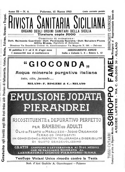 Rivista sanitaria siciliana organo degli Ordini sanitari della Sicilia