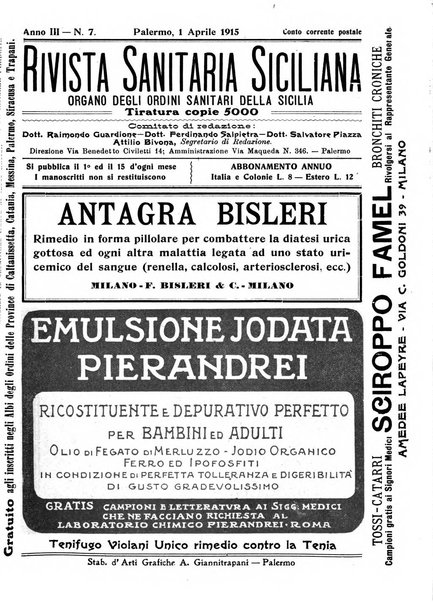 Rivista sanitaria siciliana organo degli Ordini sanitari della Sicilia