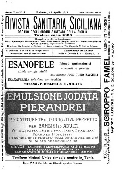 Rivista sanitaria siciliana organo degli Ordini sanitari della Sicilia