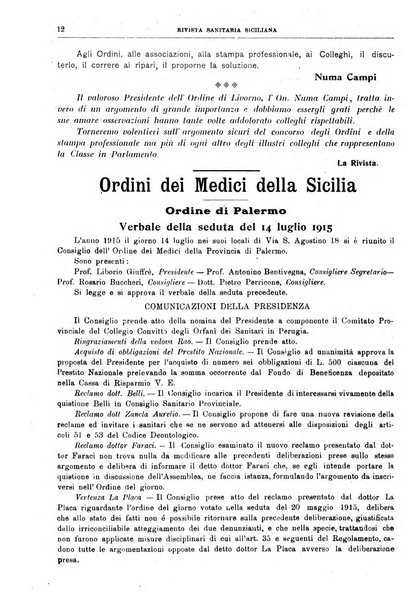 Rivista sanitaria siciliana organo degli Ordini sanitari della Sicilia