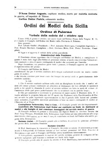 Rivista sanitaria siciliana organo degli Ordini sanitari della Sicilia