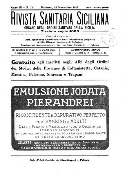 Rivista sanitaria siciliana organo degli Ordini sanitari della Sicilia