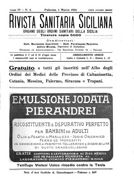 Rivista sanitaria siciliana organo degli Ordini sanitari della Sicilia