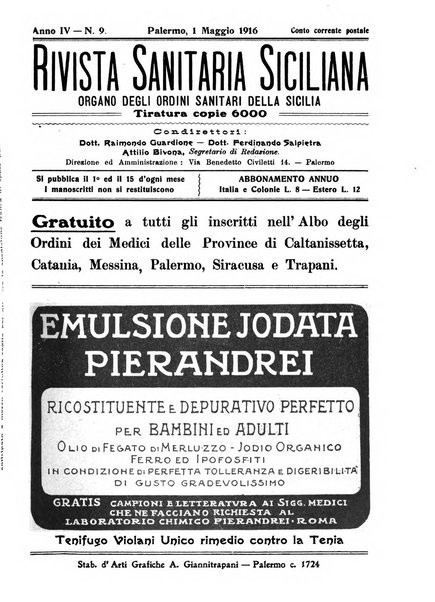 Rivista sanitaria siciliana organo degli Ordini sanitari della Sicilia