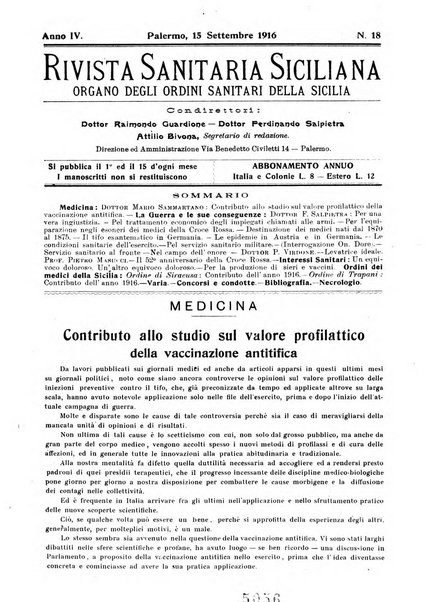 Rivista sanitaria siciliana organo degli Ordini sanitari della Sicilia