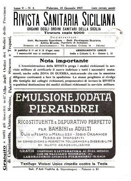 Rivista sanitaria siciliana organo degli Ordini sanitari della Sicilia