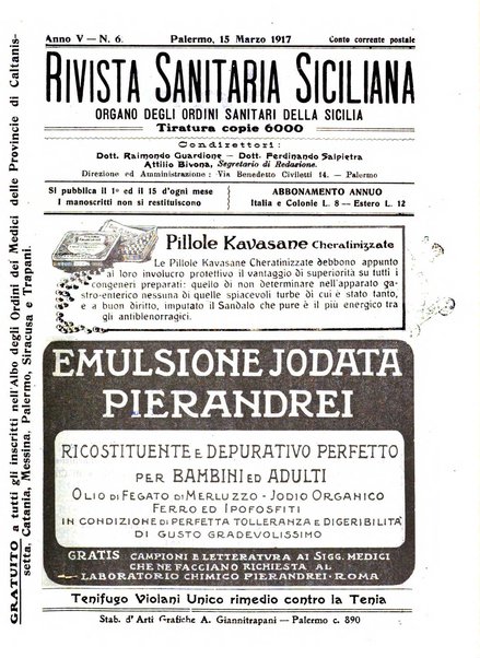 Rivista sanitaria siciliana organo degli Ordini sanitari della Sicilia