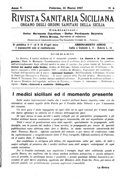 Rivista sanitaria siciliana organo degli Ordini sanitari della Sicilia