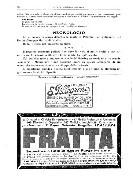 Rivista sanitaria siciliana organo degli Ordini sanitari della Sicilia