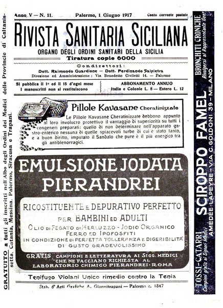 Rivista sanitaria siciliana organo degli Ordini sanitari della Sicilia