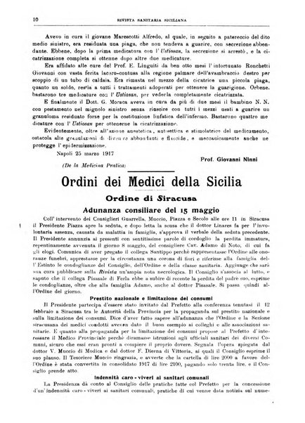 Rivista sanitaria siciliana organo degli Ordini sanitari della Sicilia