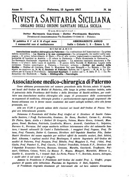 Rivista sanitaria siciliana organo degli Ordini sanitari della Sicilia