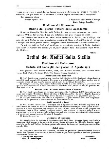 Rivista sanitaria siciliana organo degli Ordini sanitari della Sicilia