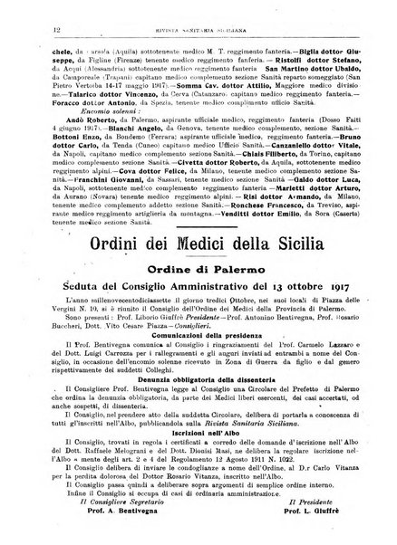 Rivista sanitaria siciliana organo degli Ordini sanitari della Sicilia