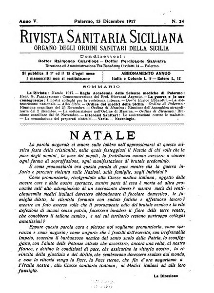 Rivista sanitaria siciliana organo degli Ordini sanitari della Sicilia