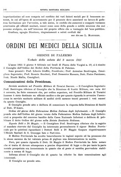 Rivista sanitaria siciliana organo degli Ordini sanitari della Sicilia