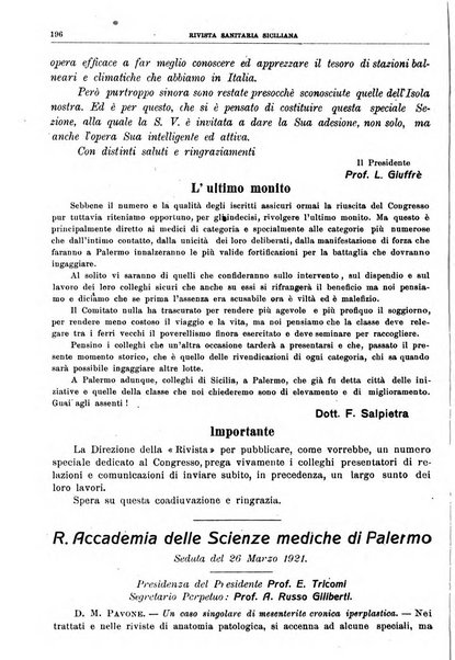 Rivista sanitaria siciliana organo degli Ordini sanitari della Sicilia