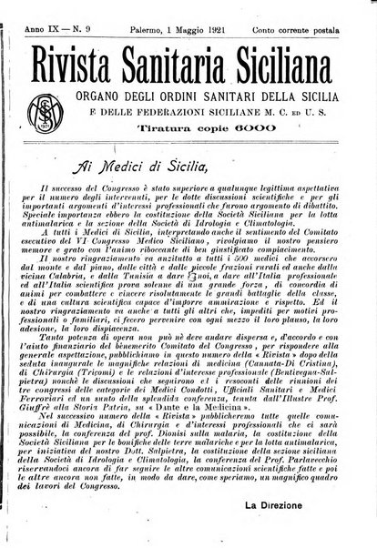 Rivista sanitaria siciliana organo degli Ordini sanitari della Sicilia