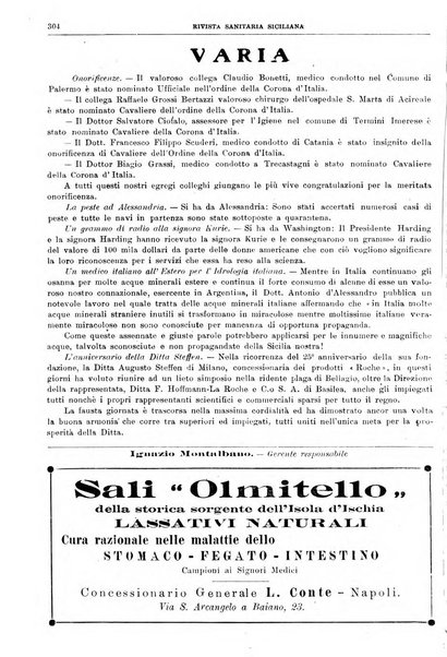 Rivista sanitaria siciliana organo degli Ordini sanitari della Sicilia