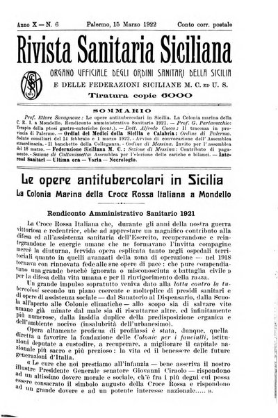 Rivista sanitaria siciliana organo degli Ordini sanitari della Sicilia