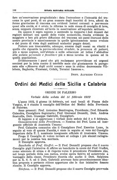 Rivista sanitaria siciliana organo degli Ordini sanitari della Sicilia