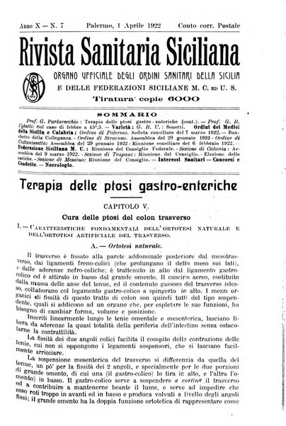 Rivista sanitaria siciliana organo degli Ordini sanitari della Sicilia