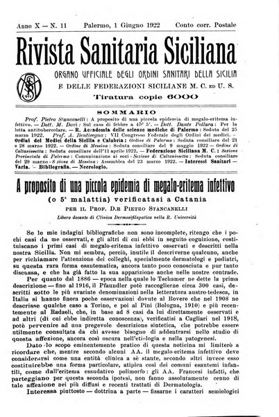 Rivista sanitaria siciliana organo degli Ordini sanitari della Sicilia