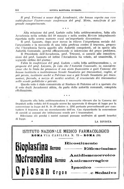 Rivista sanitaria siciliana organo degli Ordini sanitari della Sicilia