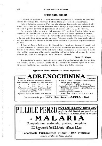 Rivista sanitaria siciliana organo degli Ordini sanitari della Sicilia