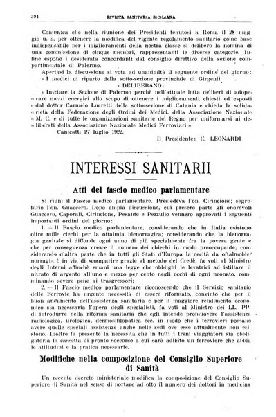 Rivista sanitaria siciliana organo degli Ordini sanitari della Sicilia