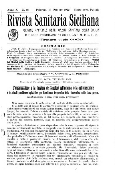 Rivista sanitaria siciliana organo degli Ordini sanitari della Sicilia