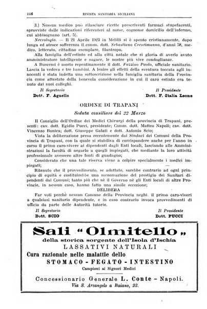 Rivista sanitaria siciliana organo degli Ordini sanitari della Sicilia