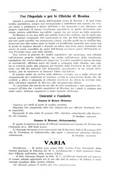 Rivista sanitaria siciliana organo degli Ordini sanitari della Sicilia