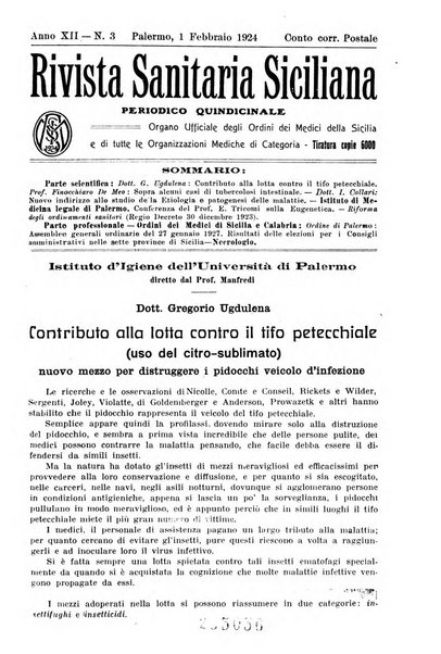 Rivista sanitaria siciliana organo degli Ordini sanitari della Sicilia