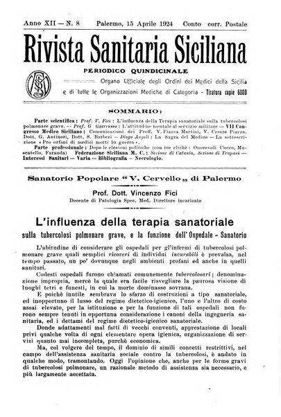 Rivista sanitaria siciliana organo degli Ordini sanitari della Sicilia