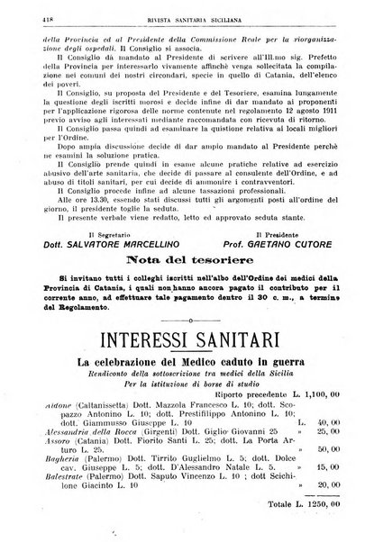 Rivista sanitaria siciliana organo degli Ordini sanitari della Sicilia