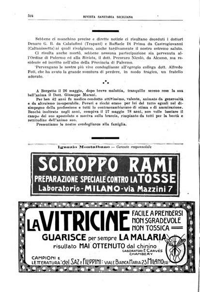 Rivista sanitaria siciliana organo degli Ordini sanitari della Sicilia