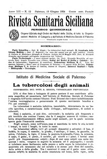 Rivista sanitaria siciliana organo degli Ordini sanitari della Sicilia