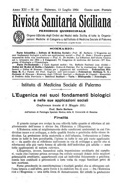 Rivista sanitaria siciliana organo degli Ordini sanitari della Sicilia