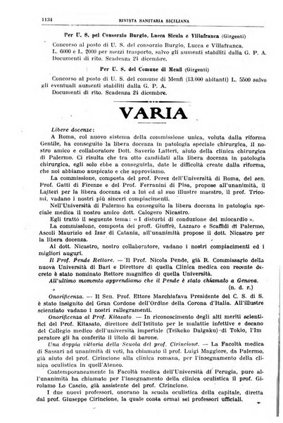 Rivista sanitaria siciliana organo degli Ordini sanitari della Sicilia