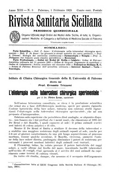 Rivista sanitaria siciliana organo degli Ordini sanitari della Sicilia