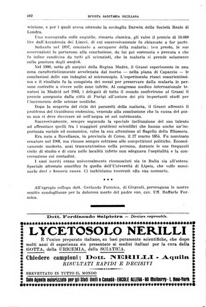 Rivista sanitaria siciliana organo degli Ordini sanitari della Sicilia