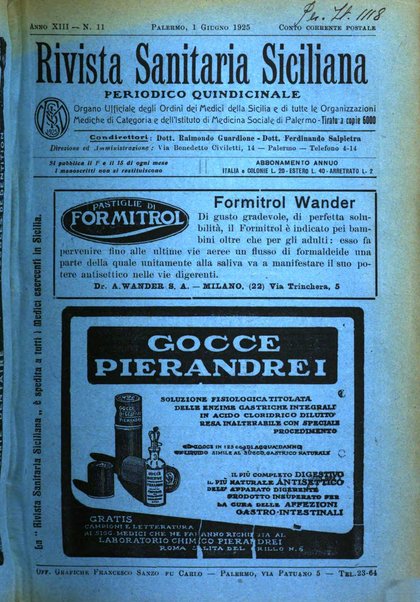 Rivista sanitaria siciliana organo degli Ordini sanitari della Sicilia